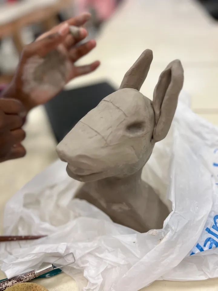 clay bust art lesson