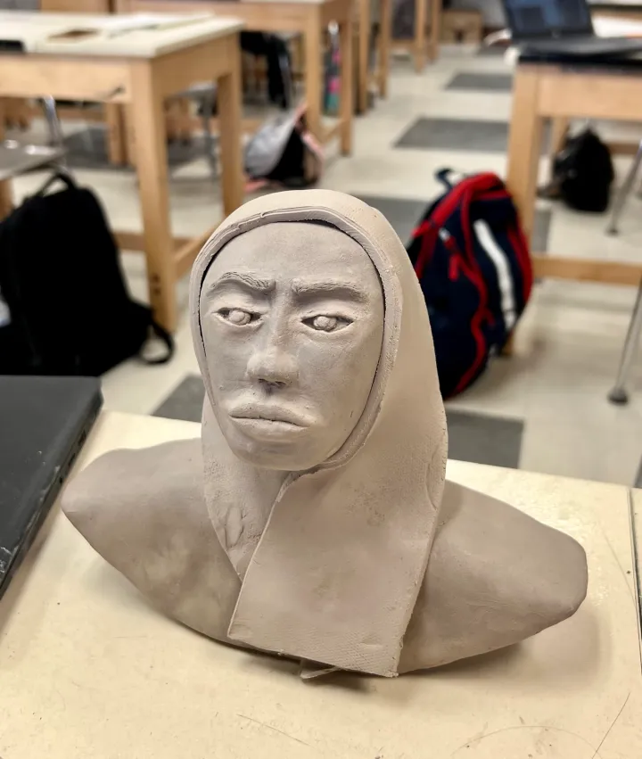 clay bust art lesson