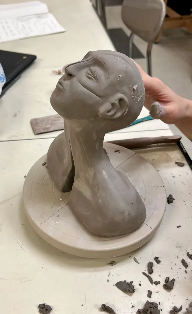 clay bust art lesson