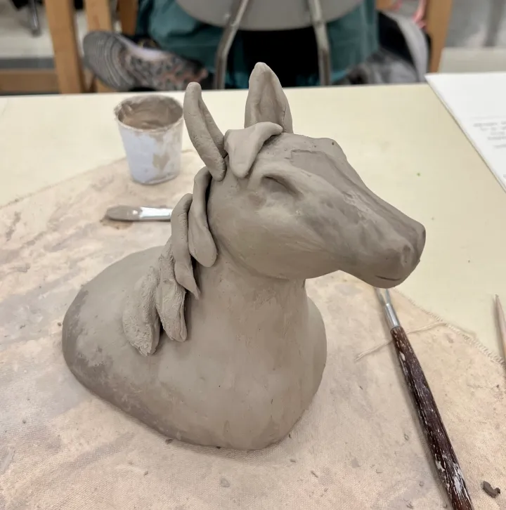 clay bust art lesson