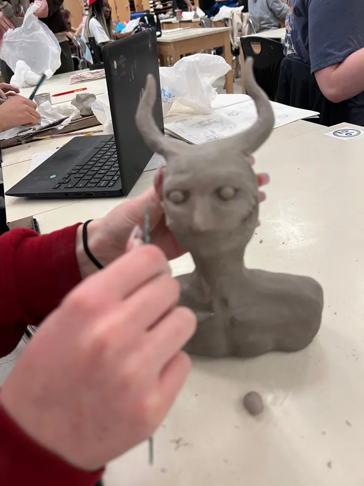 clay bust art lesson
