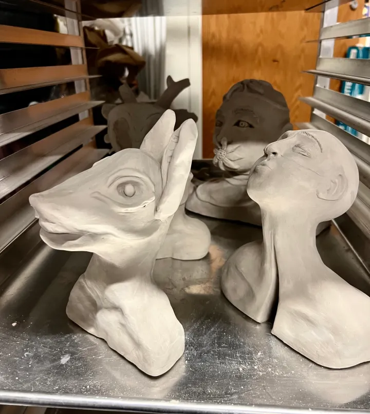 clay bust art lesson