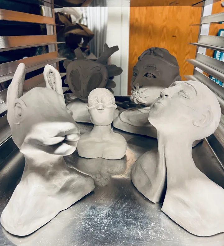clay bust art lesson
