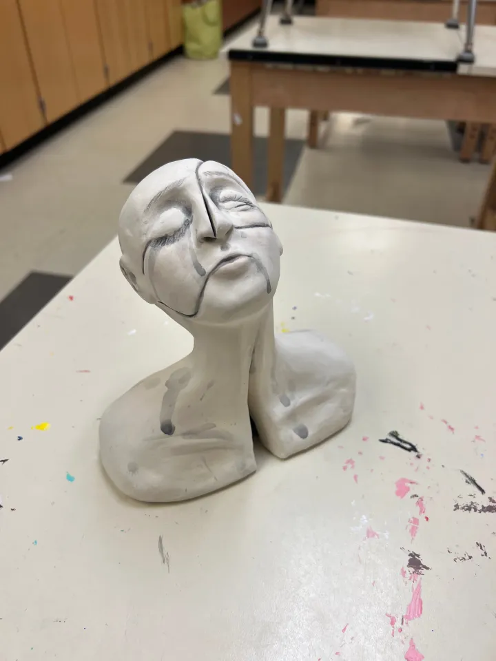 clay bust art lesson
