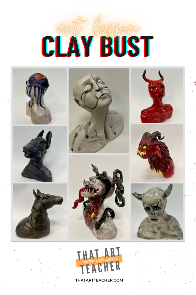 Clay bust art lesson