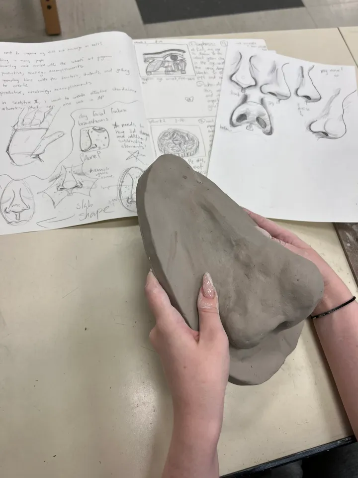 clay facial feature slab lesson
