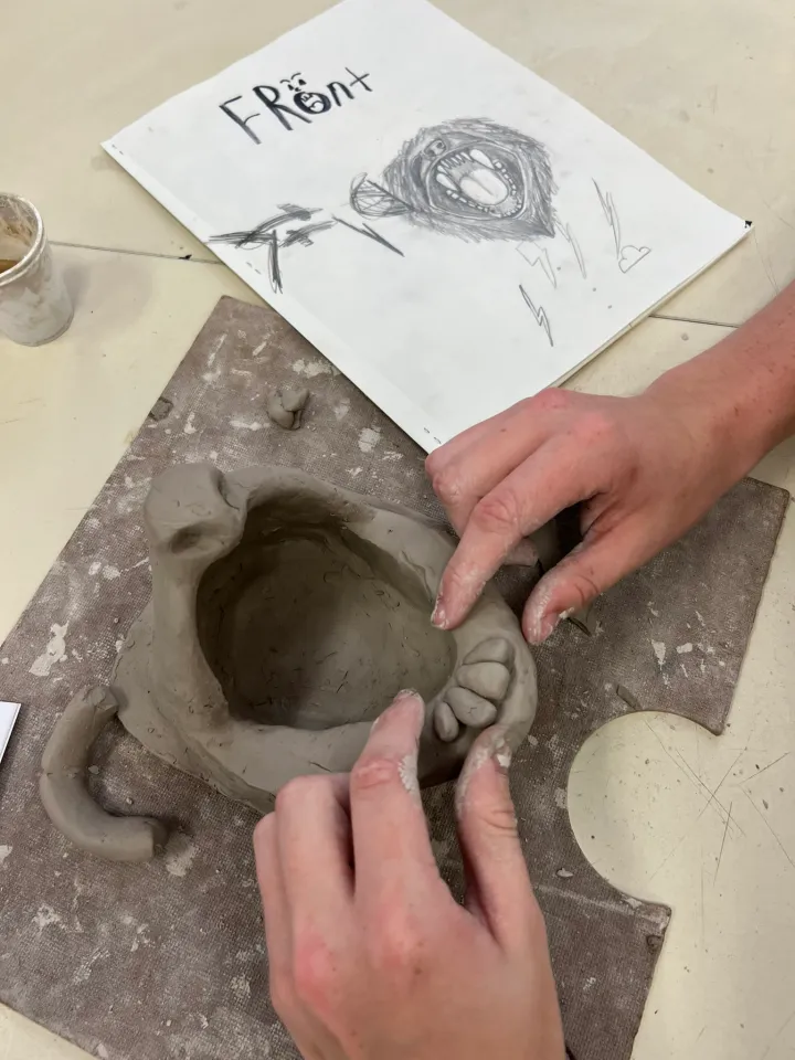 clay facial feature slab lesson