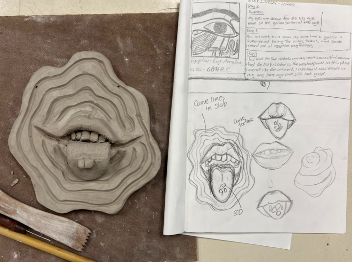 clay facial feature slab lesson