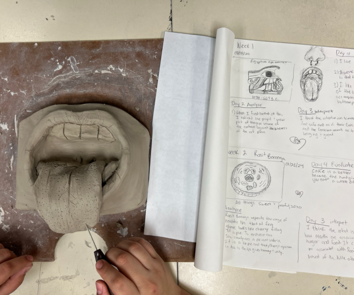 clay facial feature slab lesson