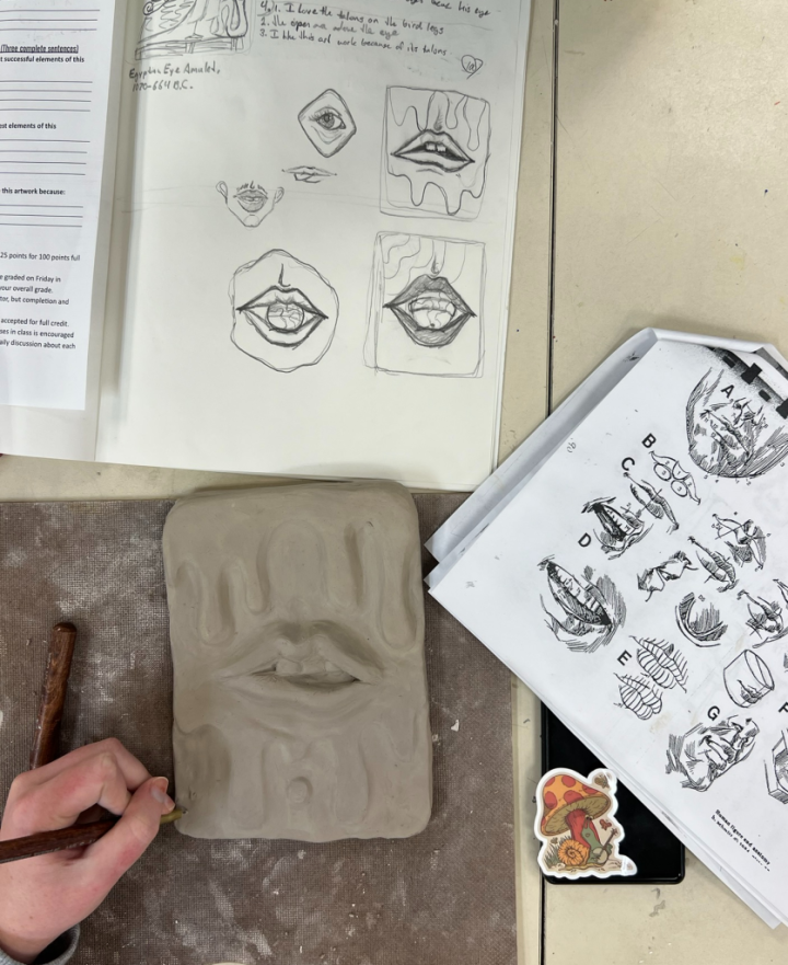 clay facial feature slab lesson