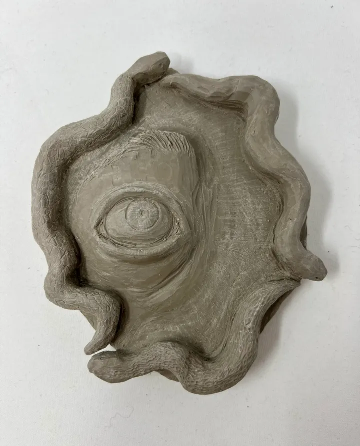clay facial fragment slab