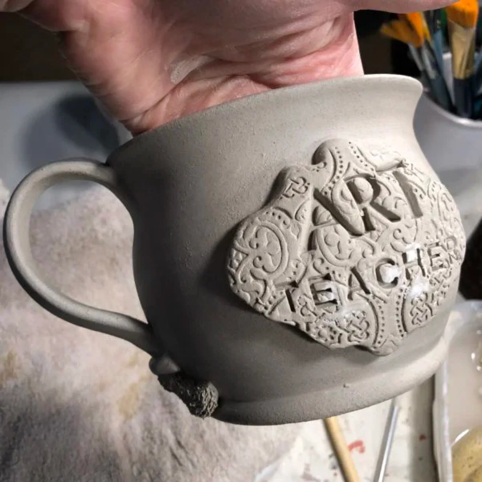 Art Teacher Mug Handmade Wheel-thrown stoneware