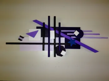 Rhythm Wood Shapes Relief Sculpture
