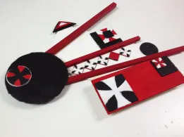 Rhythm Wood Shapes Relief Sculpture