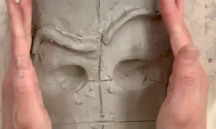 expressive clay portrait