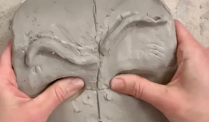 expressive clay portrait