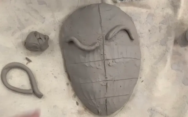 expressive clay portrait