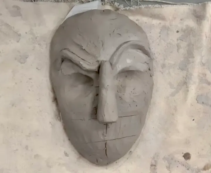 expressive clay portrait
