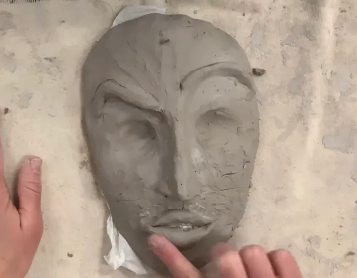expressive clay portrait
