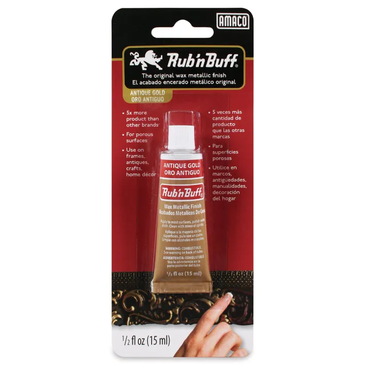 Amaco Rub 'n Buff Metallic Finish - 1/2 oz, Antique Gold