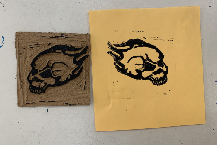 mini practice linocut