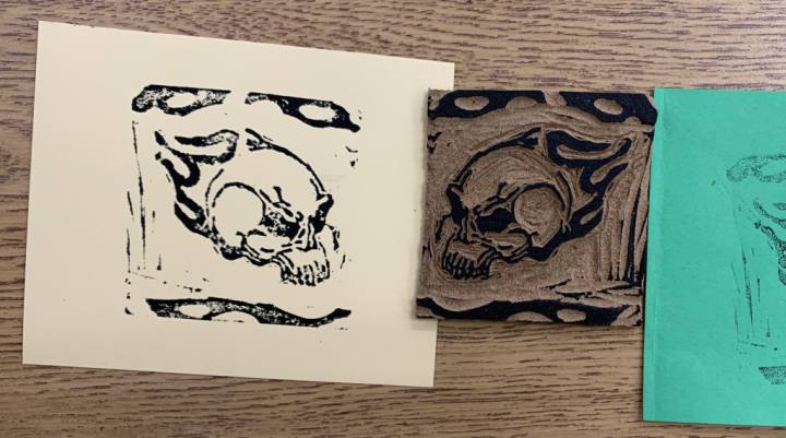 mini practice linocut