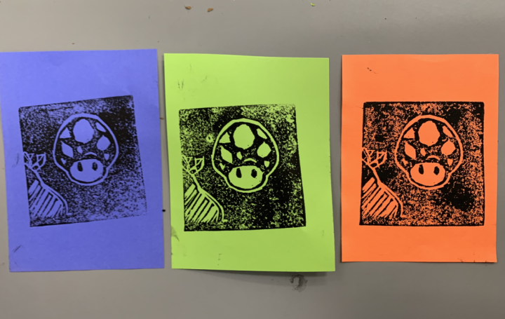 mini practice linocut