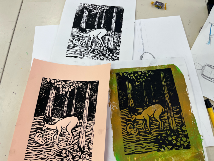 memory linocut artwork