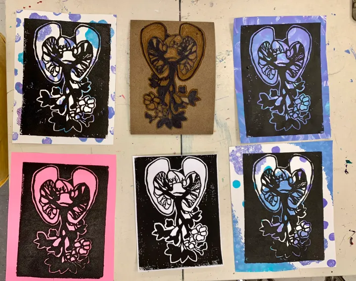 memory linocut artwork