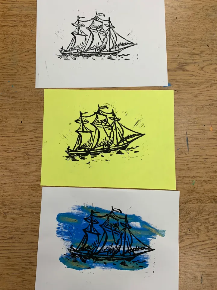 memory linocut artwork