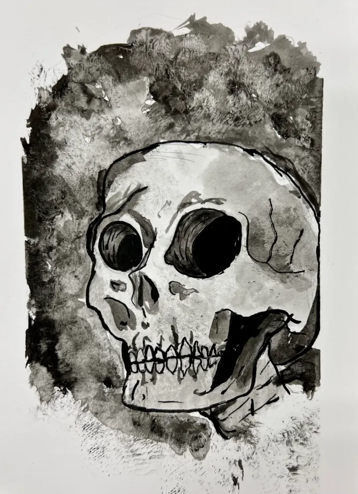 India Ink Skull Artwork
