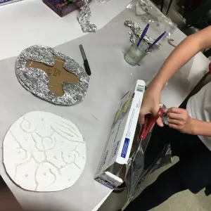 Color Scheme Foil Cardboard Relief Sculpture