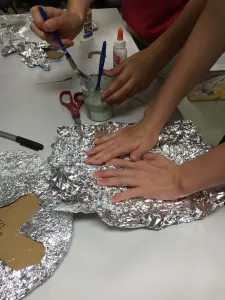 Color Scheme Foil Cardboard Relief Sculpture