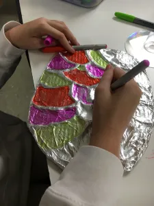 Color Scheme Foil Cardboard Relief Sculpture