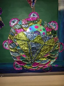 Color Scheme Foil Cardboard Relief Sculpture