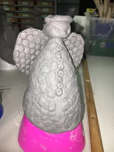 Clay slab angel ornament