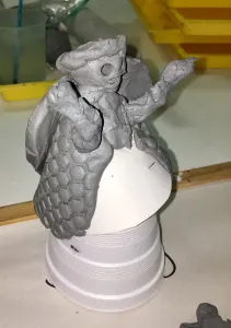 Clay slab angel ornament