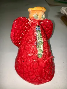 Clay slab angel ornament
