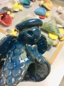 Clay slab angel ornament