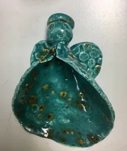 Clay slab angel ornament