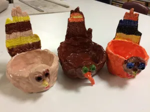 Ceramic Turkey and Hand-Print Pinch Pot Lesson