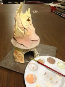 Ceramic Fairy Houses slab construction Lesson Glazing