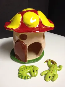 Ceramic Fairy Houses slab construction Lesson Glazing