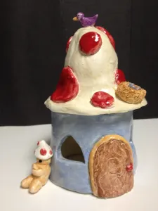 Ceramic Fairy Houses slab construction Lesson GlazingCeramic Fairy Houses slab construction Lesson Glazing