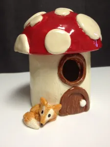 Ceramic Fairy Houses slab construction Lesson Glazing