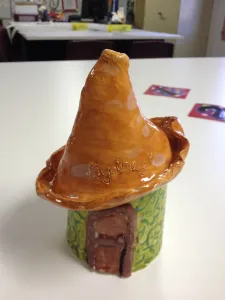 Ceramic Fairy Houses slab construction Lesson Glazing