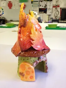 Ceramic Fairy Houses slab construction Lesson Glazing