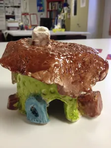 Ceramic Fairy Houses slab construction Lesson Glazing