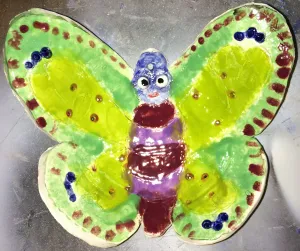 Ceramic clay Butterfly Bowls Glazed
