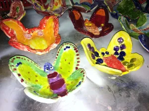 Ceramic clay Butterfly Bowls Glazed